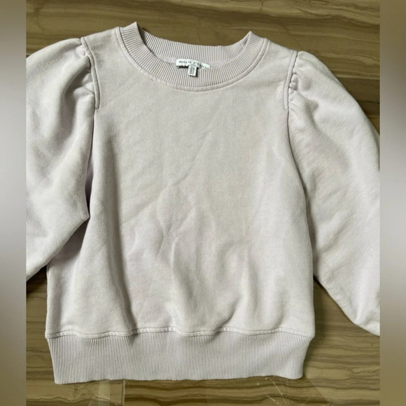 Maison D’amelie crew neck sweatshirt ribbed sleeves  Sz S - Picture 6 of 12